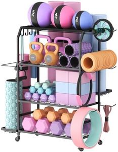 Lifewit Yoga Mat Holder, Home Gym Storage For Yoga Equipments,Fitness Equipments Organizer for Dumbbell, Kettlebell, Yoga Block, Foam Roller,Pilates Equipment Storage for Home,Garage,Gym, Large Size