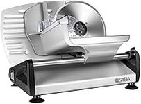 OSTBA SL-518 Electric Deli Food Slicer with Child Lock Protection, Removable 19cm Stainless Steel Blade and Food Carriage, 0-15mm Adjustable Thickness Food Slicer Machine for Meat, Cheese, Bread,150W