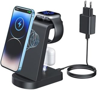 Caricatore Wireless,INNISTO 3 In 1 Caricabatterie Wireless Induttiva Compatibile Con iphone 14 13 12 11 Pro Max/Xs/Xr/X, iwatch Ultra 8 7 6 5 4 3 2 SE, Airpods Pro/3/2/1 Con 18W Adattatore