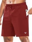 NORTHYARD Men's Athletic Running Shorts with Zip Pockets Workout Lightweight Sports Hiking Tennis Gym 7" Quick Dry Shorts RED S