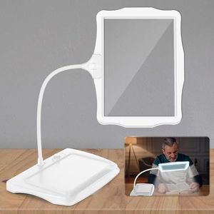 NZQXJXZ 10X Lampe Loupe sur Pied, Rechargeable Lampe Loupe de Bureau Flexible à Col de Cygne 50 LED, Grande Loupe Eclairante pour la Lecture, la Couture, l'Artisanat, la Peinture, Le Bricolage