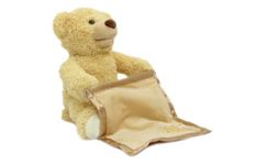 JAMARA 460480 Bear Mr Babble Raises and Lowers Arms with Blanket, Hide and Seek Play, Speaks and Moves Mouth, Fluffy Blanket for Pleasantly Soft Touch Sensation, Soft Fur