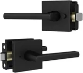 Mega Handles - Prime Privacy I Lever Door Lock Handle for Hallway, Closet and Bathroom I Keyless Door Lock I Fits All Standard Door Sizes I Screws Included - Black Matte (1 Pack) Covered Screws, 5"