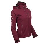 LeMieux Women's Elite Soft Shell Jacket in Burgundy with Adjustable Cuffs and Detachable Hood - Horse Riding Coat - Water Resistant Outerwear - UK 12