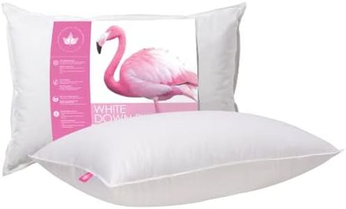 Canadian Down & Feather Co. - Soft Support White Down Pillow Queen Size - 260 TC Shell 100% Cotton - Filled in Canada