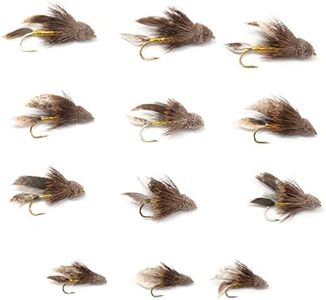 The Fly Fishing Place Trout Fly Assortment - Muddler Minnow Streamer Flies Collection - 1 Dozen Flies - Sizes 4, 6, 8, 10