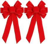 2 Pack Red Christmas Bows Outdoor D