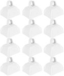 Cow Bells Noise Makers for Sporting Events: 12 Pcs Small White Cowbells with Handle Loud Bells Bulk - Metal Cheering Bell Hand Percussion for Football Games Graduation Weddings - White