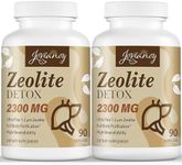 Jovianoy 2300 MG Zeolite Detox Capsules, Organic Activated Charcoal, Bentonite Clay, 1-2 µm Clinoptilolite, Maximum Absorption, Gut Liver Detox Cleanse Full Body for Women Men, 180 Capsules