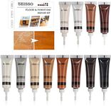 Wood Furniture Scratch Repair Kit Restorer Filler, Floor and Furniture Repair Kit, Hardwood Laminate Floor, Wooden Table, Oak, Cabinet, Door, Veneer, Restore Any Wood, Cherry, Walnut, 12 Colors