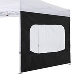 COOSHADE SunShade SideWall with Mesh Window for 10x10 Pop up Canopy Tent, 1 Pack Sunwall Only (Black)