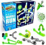 Marble Genius Marble Run Booster Set - 30 Pieces Total (10 Action Pieces Included), Construction Building Blocks Toys for Ages 3 and Above, with Instruction App Access, Add-On Set, Space