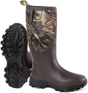 Rubber Boots for Men & Women with Steel Shank, Reliable 6mm Neoprene Waterproof Insulated Rain Boots, Warm Anti-slip High Traction Multi-season Dry Mud Boot for Outdoor Work Hunting, Size 11