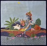 Tallenge - Gopal Darshan-Kirshna Pichwai Painting-Small Poster(Paper,12x12 inches, Multicolour)