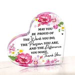 Shoppawhile Thank You Gift Leaving Gifts for Colleagues Women Thank You Teacher Gifts Retirement Gifts for Women Friends Thank You Heart-shaped Acrylic Plaque