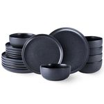 AmorArc Dinnerware Sets for 8, Wavy Rim Plates and Bowls Sets, Highly Chip and Crack Resistant | Dishwasher & Microwave & Oven Safe Dishes set, Service for 8 (24pc)