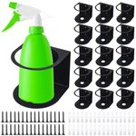 Gerrii 16 Pcs Spray Bottle Holder Brushed Stainless Steel Storage Rack Home Garage Solid Spray Can Holder Easy Install Wall Mount Craft Workspace Paint Spray Bottle Rack with Hardware (Black)