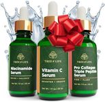 Tree of Life Beauty Skin Care Set, Brightening, Firming, Dry Face, Dermatologist Tested - Complete Hydration Trio, Vitamin C Serum, Niacinamide Serum, Pro Collagen Peptide Serum, 3 count of 1Fl oz