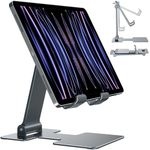 Anozer Tablet Stand,Adjustable Tablet Holder for Desk,Foldable Aluminium for iPad Stand Dock Holder for iPad Air 5/4/Mini 6/Mini 5/10.2/Pro 12.9/Pro 11,Portable Monitor,Surface (4-13 inch)-Grey