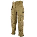 WrightFits Men Pro-11 Work Trousers Khaki - Heavy Duty Safety Combat Cargo Pant - Multi Pockets & Knee Pad Pockets - Triple Stitched -Durable Work wear (32W X 29L, Khaki)