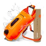 HIEMAL32 Tow Float for Open Water Swimming – 15L Swim Buoy & Dry Bag for Adults – Cold Water Safety Float for Sea Swimmers, SUP & Kayak – Hi-Vis, Waterproof & Durable with Recovery Handle