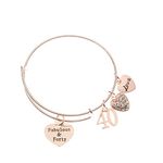 Infinity Collection 40th Birthday Gifts for Women, 40th Birthday Rose Gold Expandable Charm Bracelet, 40th Birthday Ideas, Gift for Her, 8 inches, Metal