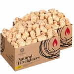 400 Natural Firelighters for Wood Burners, Fire Lighters, Firelighter for Stove, BBQ cooking, Wood Wool Fire Starters for Stoves and Wood Burner - Barbecue, Fire Pit, Pizza Oven