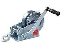 Hand Winch Heavy Duty 3500lbs with Steel Cable and Ratchet Handle Hook 2 Gear Manual Crank Towing Winch for ATV Boat Trailer Truck Auto Silver (3500)