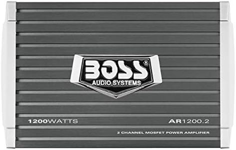 BOSS Audio Systems AR1200.2 Armor Series Car Audio Amplifier - 1200 High Output, 2 Channel, 2/8 Ohm, High/Low Level Inputs, High/Low Pass Crossover, Full Range, Hook Up to Stereo and Subwoofer