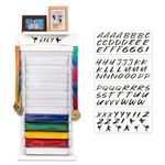 Tilhumt 12 Belts Karate Belt Display Rack with Sticker, Felt Martial Arts Belts Display Holder with Dust Cover, Easily Insert and Remove Belt, Taekwondo Belt Organizer for Kids and Adults