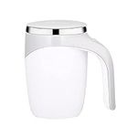 Automatic Magnetic Stirring Coffee Cup, 380ml Auto Self Stirring Coffee Mug Stainless Steel Cup Electric Smart Mug, Rotating Office Travel Mixing Cup for Hot Chocolate Cocoa Milk Latte Tea(White)