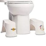 EVRON Toilet Stool 7" Bathroom Squatting Poop Stool for Potty Assistance,Portable Plastic Potty Stool for Adults,Space Saving Storage (White 1 Pack)