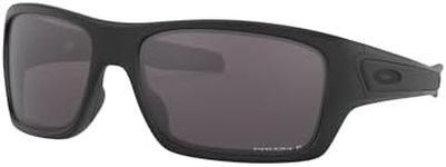 Oakley Men's Oo9263 Turbine Rectangular Sunglasses, Matte Black/Prizm Grey Polarized, 65 mm