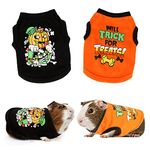 YUEPET 2 Pack Guinea Pig Shirts Warm Vest Cute Printed Clothes for Guinea Pig Hamster Ferret Chinchilla Kitten Cosplay Pet Apparel