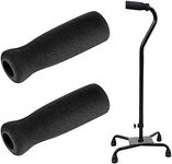 Cane Grip Replacement Cane Grip Foam Cane Handle Grip Replacement Offset Cane Grips Walking Cane Hand Grip Foam Handle for Cane Bicycle Handlebars 4.53 x 0.98 x 0.98 Inch, Black (2 Pieces)