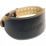 Harbinger Padded Leather Contoured Weightlifting Belt with Suede Lining and Steel Roller Buckle, 6-Inch, Large