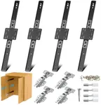 Sliding Hidden Door Track, Pocket Door Hardware, Smooth Gliding Pocket Door Slides with Hinges for Cabinet and Recessed Doors (24in, Set, 2)