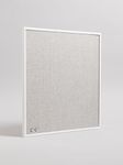 U Brands Farmhouse Linen Bulletin Board, 14"x14", White Metal Frame, Industrial Grade Pinning Surface