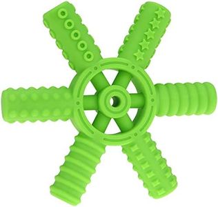 Panny & Mody Silicone Rudder Teether, Sensory Chew Toy with 6 Different Textures, Perfect Chewable Toys for Kids Boys and Girls with ADHD, SPD, Teething, Autism, Biting Needs(Green)