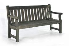 BrackenStyle Darwin Garden Bench - 150cm 3 Seat Wooden Park Seat - Durable Thick Timbers 3 Person (Dark Grey)