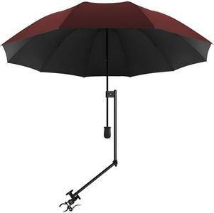 UPF 50+ Beach Umbrella with Adjustable Universal Clamp