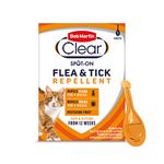 Bob Martin Clear Spot On Flea and Tick Repellent for Cats and Kittens - Pesticide-Free Protection (1 Pipette)