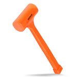 Neiko 02846A 1 LB Dead Blow Hammer, Neon Orange I Unibody Molded | Checkered Grip | Spark and Rebound Resistant