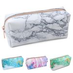 Fashion Stationery White Marble Pencil Case for Women Girls Teenagers Make Up Bags Ladies Cosmetic Bag or Gifts for Her