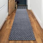 eXtreme Carpet Runner for Hallways, Kitchen, & Living Room | Sturdy, Washable, & Lightweight Custom Length Narrow Rug Runner | Non-Slip Rubber Backed 66cm Wide x 579cm Long Runner - Vectra Grey