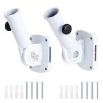 Coolty 2PCS Flag Pole Holder Multi-Position Flag Pole Mounting Bracket Adjustable Aluminum Alloy Flagpole Holder Bracket, 1" Inner Diameter(White)