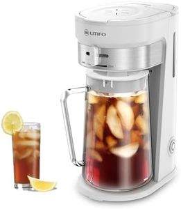 LITIFO Iced Tea Maker and Iced Coffee Maker Brewing System with 2.5-quart Pitcher, sliding strength selector for Taste Customization, Stainless Steel (White)