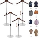 KoreTech 4 Pack Shirt Display 35" Height Adjustable Shoulder Stand Shirt Rack, T Shirt Display Stand for Shops, Steaming Clothes Holder, Silver