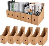 APACALI Pack of 12 Kraft Paper Magazine Files, Cardboard Stand, Magazine Rack, Desk Organiser, Magazine Holder for File Folders, Stationery, Office Supplies Organiser