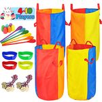 Dreampark Outdoor Games Potato Sack Race Bags for Kids | Adults 3 Legged Race Games for Family Backyard Party Birthday Party Outside Lawn Games Egg and Spoon Race Easter Carnival Games